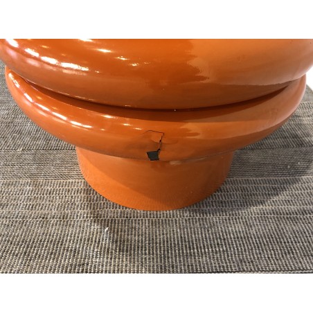 Designer side table in fluorescent orange iron - Second-hand