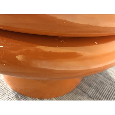 Designer side table in fluorescent orange iron - Second-hand