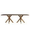 Table à manger 240x100cm effet béton marron pieds en bois d'acacia | Macabane