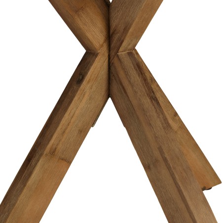 240x100cm brown concrete-effect dining table with acacia wood legs | Macabane