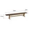 240x40cm bench with a brown concrete-effect finish and acacia wood legs | Macabane