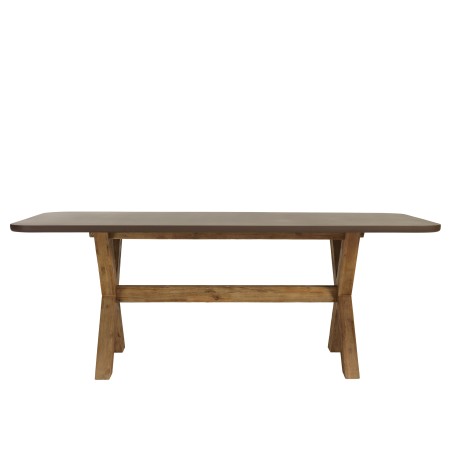 200x100cm brown concrete-effect dining table with acacia wood legs | Macabane