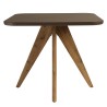 90x90cm square dining table with a brown concrete-effect top and acacia wood legs | Macabane Furniture