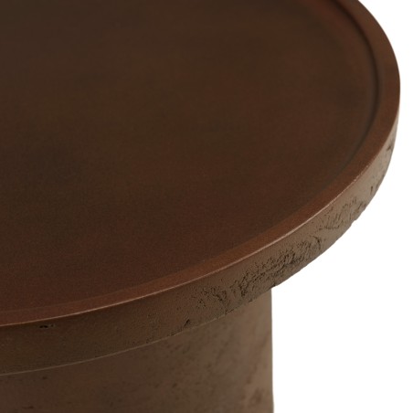Table d'appoint ronde en béton marron D36cm | Meubles Macabane