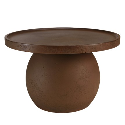 Round brown concrete side table, 45cm diameter | Macabane