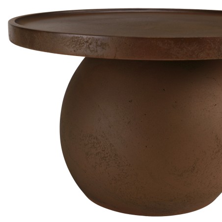 Round brown concrete side table, 45cm diameter | Macabane