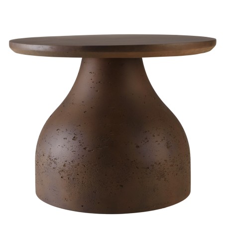Table basse ronde en béton marron D52cm | Meubles Macabane