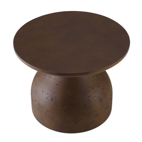 Round brown concrete coffee table, 52cm diameter | Macabane Furniture