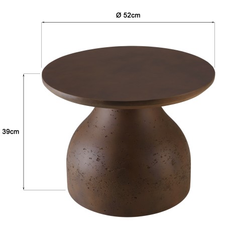 Table basse ronde en béton marron D52cm | Meubles Macabane