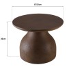 Round brown concrete coffee table, 52cm diameter | Macabane Furniture