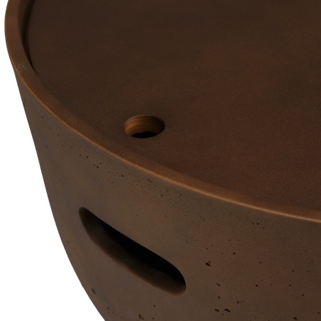 Round brown concrete coffee table, 58cm diameter | Macabane