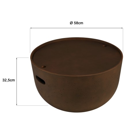 Round brown concrete coffee table, 58cm diameter | Macabane