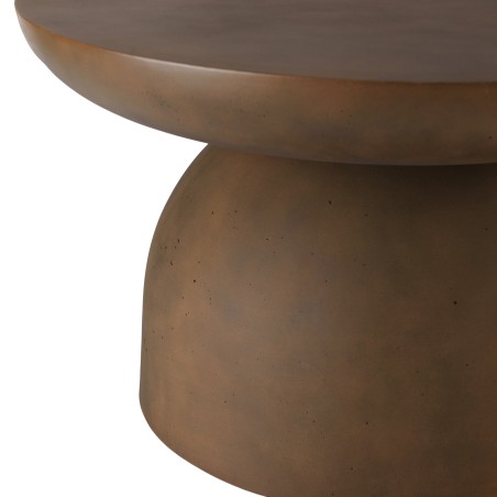 Table basse ronde en béton marron D70cm | Meubles Macabane