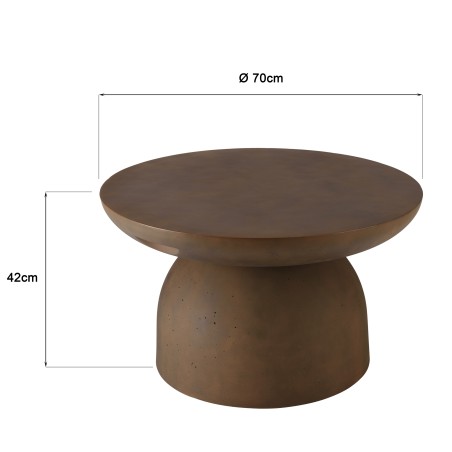 Round brown concrete coffee table, 70cm diameter | Macabane Furniture
