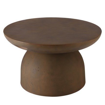 Round brown concrete coffee table, 70cm diameter | Macabane Furniture
