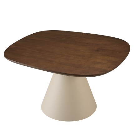 Table basse carré en manguier et pied couleur ivoire | Meubles Macabane