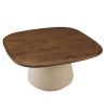 Mesa de centro 70x70cm de mango pie de metal marfil | Macabane