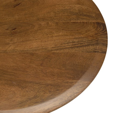 Bijzettafel 40x40 van mangohout met ivoorkleurige poten | Macabane