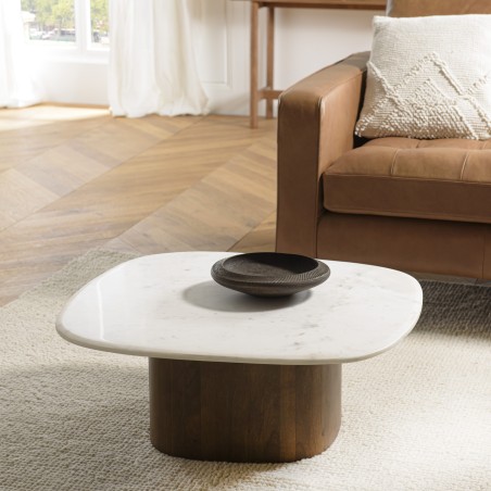 Coffee table, 80x75 cm, with white marble top | Macbane Furniture