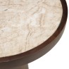 Side table 40x40cm, marble top, dark mango wood legs | Macabane
