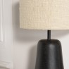 JAMES - JAMES - Table lamp 28x28cm antique mango wood with beige fabric shade