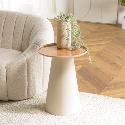 40x40 cm side table with brown top | Macabane Furniture