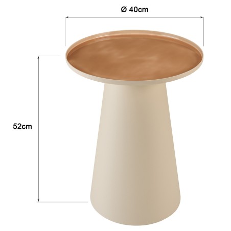 40x40 cm side table with brown top | Macabane Furniture