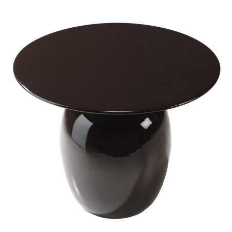 Round side table in black metal | Macabane Furniture