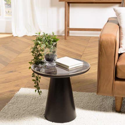 Table d'appoint en plateau manguier et pied métal | Meubles Macabane