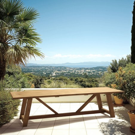 Table à manger de jardin en teck recyclé | Meubles Macabane