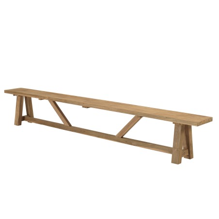 Banc de jardin en teck recyclé 3 mètres | Meubles Macabane