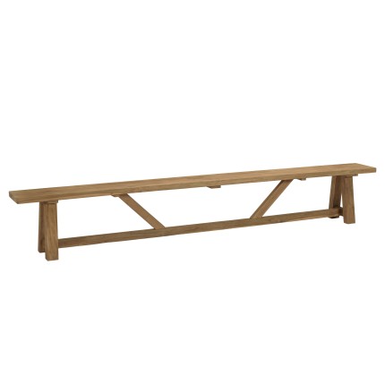 3-metre recycled teak garden bench | Macabane Furniture