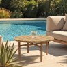 Table basse de jardin ronde en teck recylé | Meubles Macabane