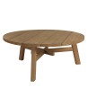 Table basse de jardin ronde en teck recyclé | Meubles Macabane