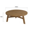 Round garden coffee table made from recycled teak | Macabane Furniture