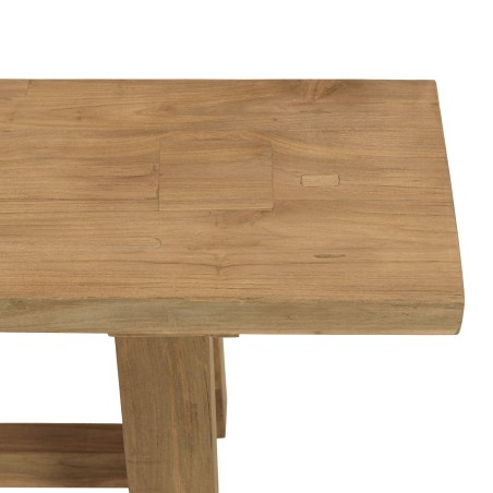 Garden furniture set with table and benches made from recycled teak | Macabane Furniture