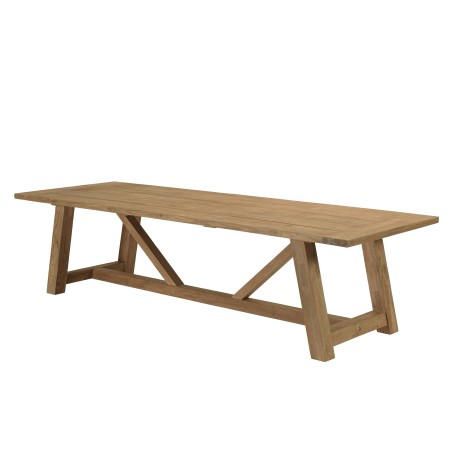Garden furniture set with table and benches made from recycled teak | Macabane Furniture