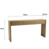 3-drawer console table with rounded design in a natural finish | Macabane Furniture