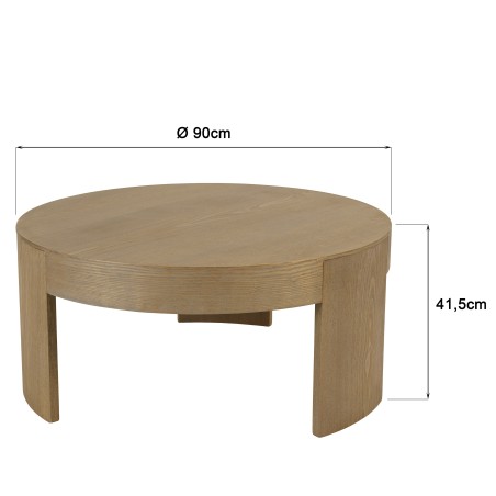 Runder Couchtisch naturfarben | Macabane Möbel