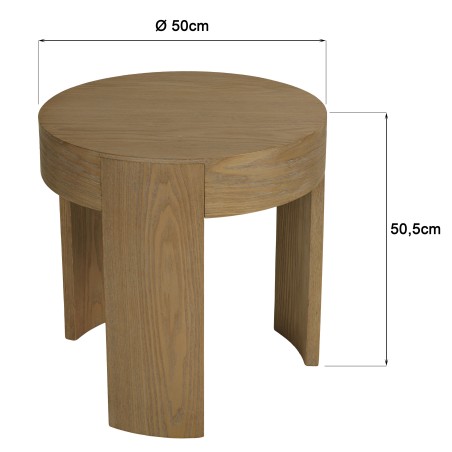 Runder Beistelltisch Holz naturfarben | Macabane Möbel