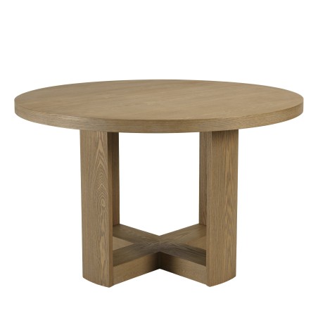 Ronde eettafel hout naturel | Macabane Meubelen