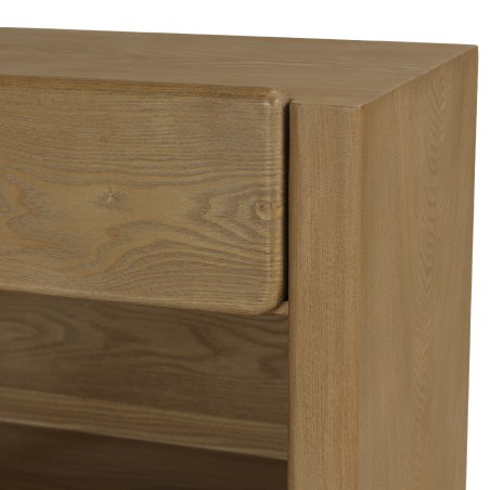 Natural-coloured wooden bedside table - Macabane Furniture