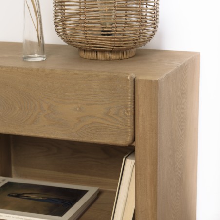 Nachtkastje van naturelkleurig hout - Macabane Meubelen