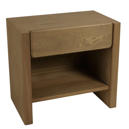 Natural-coloured wooden bedside table - Macabane Furniture