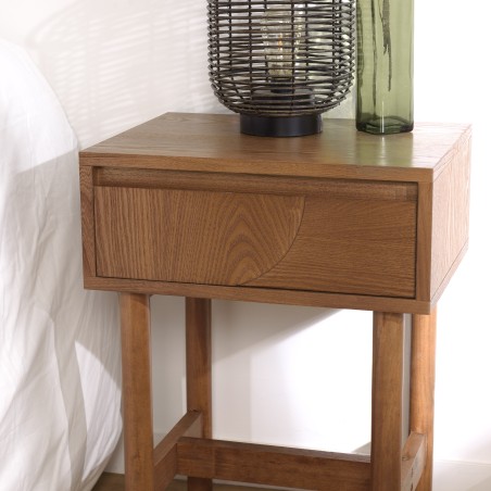 Chevet bois et décor motif arrondi | Meubles Macabane