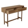 Natural-coloured wooden console table with 2 drawers - Macabane Furniture