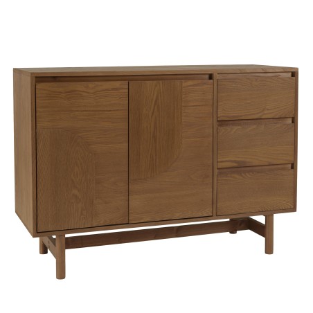 Natural-coloured wooden sideboard with 3 drawers | Macabane Furniture