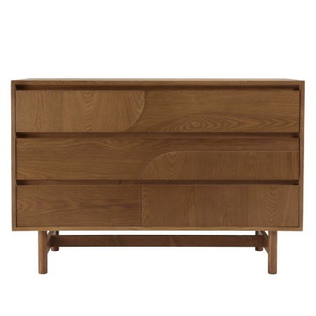 Natural-coloured wooden chest of drawers with 3 drawers | Macabane Furniture