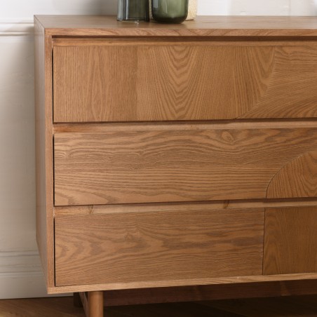 Commode en bois couleur naturelle 3 tiroirs | Meubles Macabane