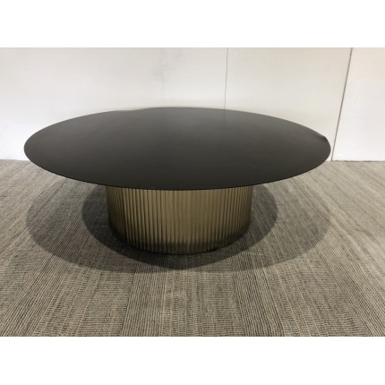 Round coffee table 110x110cm black iron top | Second life